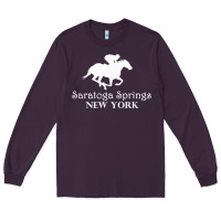 Plum Saratoga Springs New York Horse Racing Jockey Long Sleeve Tee - Craftify