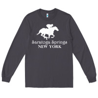 Smoke Saratoga Springs New York Horse Racing Jockey Long Sleeve Tee - Craftify