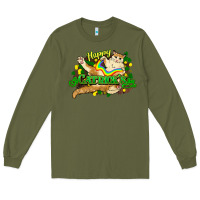 Army Green St. Patrick's Day cat Long Sleeve Tee - HowdyJamesFarm