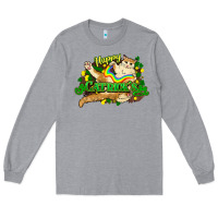 Heather Grey St. Patrick's Day cat Long Sleeve Tee - HowdyJamesFarm