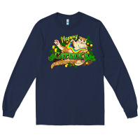 Navy St. Patrick's Day cat Long Sleeve Tee - HowdyJamesFarm