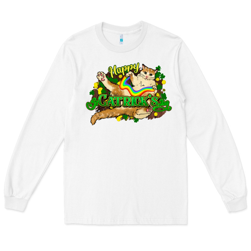 St. Patrick's Day Cat Long Sleeve Tee by HowdyJamesFarm | Teevron