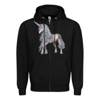 Black Unicorn Zipper Hoodie - LillyAllenDesigns