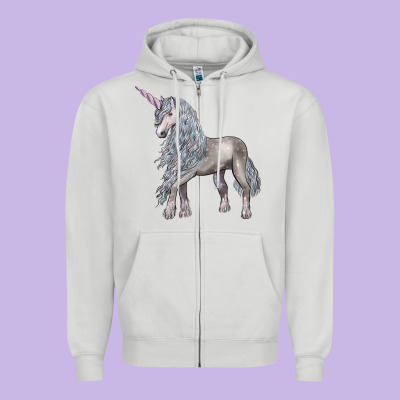 Unicorn Zipper Hoodie Designed By Lillyallendesigns