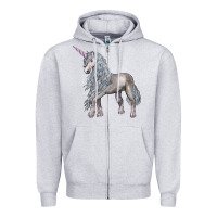 Heather Grey Unicorn Zipper Hoodie - LillyAllenDesigns