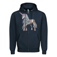 Navy Unicorn Zipper Hoodie - LillyAllenDesigns