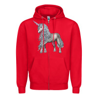 Red Unicorn Zipper Hoodie - LillyAllenDesigns