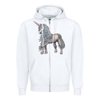 White Unicorn Zipper Hoodie - LillyAllenDesigns