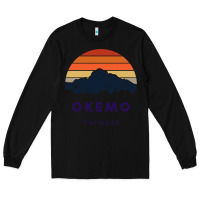 Black Okemo Vermont Skiing Snowboarding Hikers Gifts for VT Travel Long Sleeve Tee - InspiraDesign