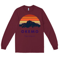 Burgundy Okemo Vermont Skiing Snowboarding Hikers Gifts for VT Travel Long Sleeve Tee - InspiraDesign