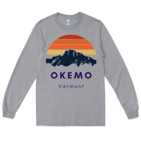 Heather Grey Okemo Vermont Skiing Snowboarding Hikers Gifts for VT Travel Long Sleeve Tee - InspiraDesign