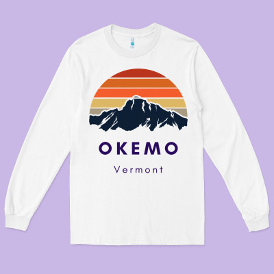 Okemo Vermont Skiing Snowboarding Hikers Gifts For Vt Travel Long Sleeve Tee Designed By Inspiradesign