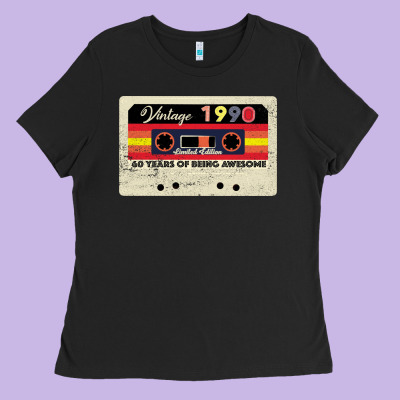 Vintage 1990 60th Birthday Cassette 30 Years Old 60 Years Ladies Tee Designed By Bettercallsaul