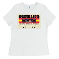 White vintage 1990 60th birthday cassette 30 years old 60 years Ladies Tee - Bettercallsaul