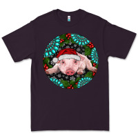 Plum Baby Pig Christmas Premium Tee - RanaPortraitStore