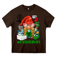 Chocolate Brown cashier  life gnome Heavy Core Tee - BarkalooDesign