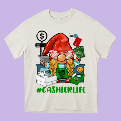 Cashier  Life Gnome Heavy Core Tee Designed By Barkaloodesign