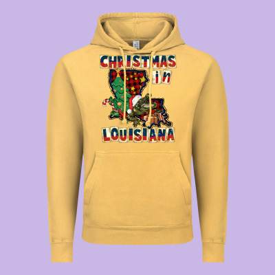 Christmas In Louisiana Vintage Hoodie Designed By Cowgirlartshop