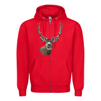 Red Mule Buck Deer Head Zipper Hoodie - LillyAllenDesigns