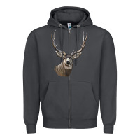 Smoke Mule Buck Deer Head Zipper Hoodie - LillyAllenDesigns