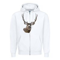 White Mule Buck Deer Head Zipper Hoodie - LillyAllenDesigns