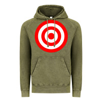 Vintage Olive bullseye target red & white rings target Vintage Hoodie - DesignPulse