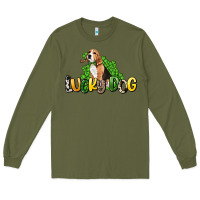 Army Green lucky dog St. Patrick's Long Sleeve Tee - HowdyJamesFarm