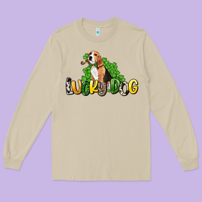 Lucky Dog St. Patrick's Long Sleeve Tee Designed By Howdyjamesfarm