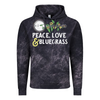 Cloud Black peace , love & bluegrass   banjo nature vines illu Vintage Hoodie - DesignPulse