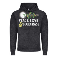 Vintage Black peace , love & bluegrass   banjo nature vines illu Vintage Hoodie - DesignPulse