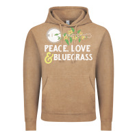 Vintage Coffee peace , love & bluegrass   banjo nature vines illu Vintage Hoodie - DesignPulse