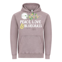 Vintage Zinc peace , love & bluegrass   banjo nature vines illu Vintage Hoodie - DesignPulse