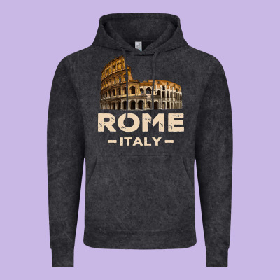 Cool Vintage Roma Italia Colosseum Souvenirs, Rome Italy Pullover Hood Vintage Hoodie Designed By Designpulse