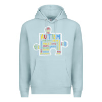 Blue Mist Autism Puzzle Piece Words Autistic Premium Hoodie - CowhideDigitalArt