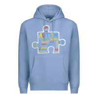 Colony Blue Autism Puzzle Piece Words Autistic Premium Hoodie - CowhideDigitalArt