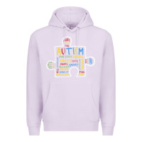 Lilac Autism Puzzle Piece Words Autistic Premium Hoodie - CowhideDigitalArt