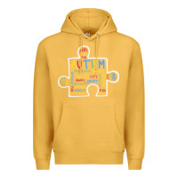 Mustard Autism Puzzle Piece Words Autistic Premium Hoodie - CowhideDigitalArt