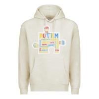 Oatmeal Heather Autism Puzzle Piece Words Autistic Premium Hoodie - CowhideDigitalArt