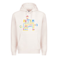 Pale Pink Autism Puzzle Piece Words Autistic Premium Hoodie - CowhideDigitalArt