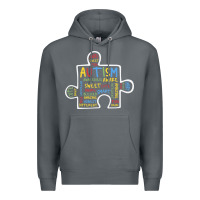 Rock Autism Puzzle Piece Words Autistic Premium Hoodie - CowhideDigitalArt