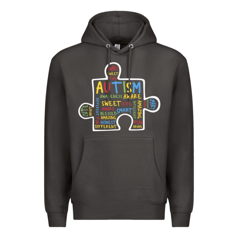 Autism Puzzle Piece Words Autistic Premium Hoodie by CowhideDigitalArt | Teevron
