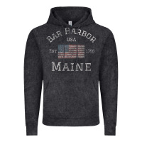 Bar Harbor Maine Usa American Flag Established Me Vintage Vintage Hoodie | Teevron