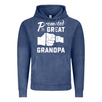 Vintage Denim Promoted to Great Grandpa Vintage Hoodie - PixelWave