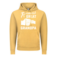 Vintage Mustard Promoted to Great Grandpa Vintage Hoodie - PixelWave