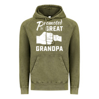 Vintage Olive Promoted to Great Grandpa Vintage Hoodie - PixelWave