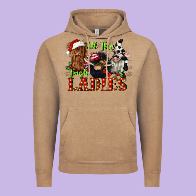 All The Jingle Ladies Vintage Hoodie Designed By Cowgirlartshop
