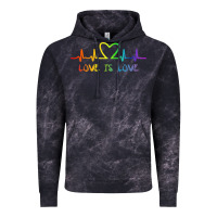 Cloud Black LGBT Love Rainbow Heartbeat Vintage Hoodie - PixelWave