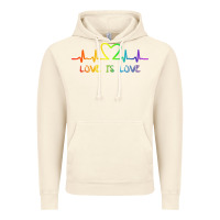 Vintage Artic LGBT Love Rainbow Heartbeat Vintage Hoodie - PixelWave