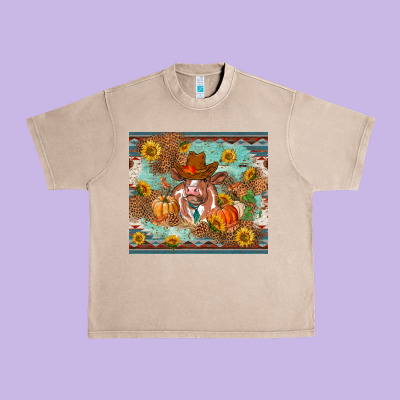 Fall Heifer Cow Urban Heavy Tee Designed By Ranaportraitstore