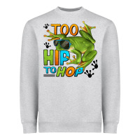 Heather Grey too hip to hop frog Heavyweight Sweatshirt - LillyAllenDesigns